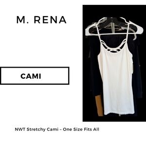NWT M. RENA Cami. White, Stretchy, Strap neck line